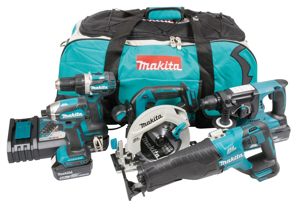 Makita Combokit DLX5032T 5 maskiner, 3 batteri 18V