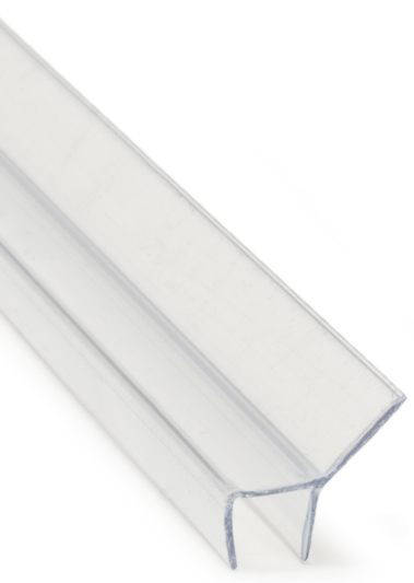 h-vinkel profil 6 mm transp PVC , L=3,5 m