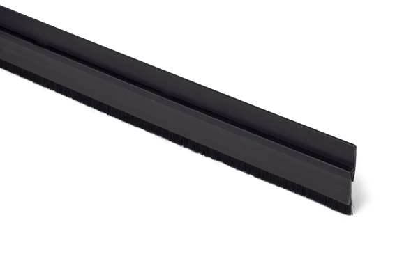 Borstlist Flexibel, plastskena med läpp Borsthöjd 30 mm SVART 2 meter